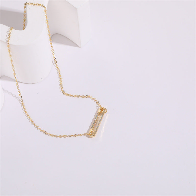 Zircon Pendant Clip 14k Necklace